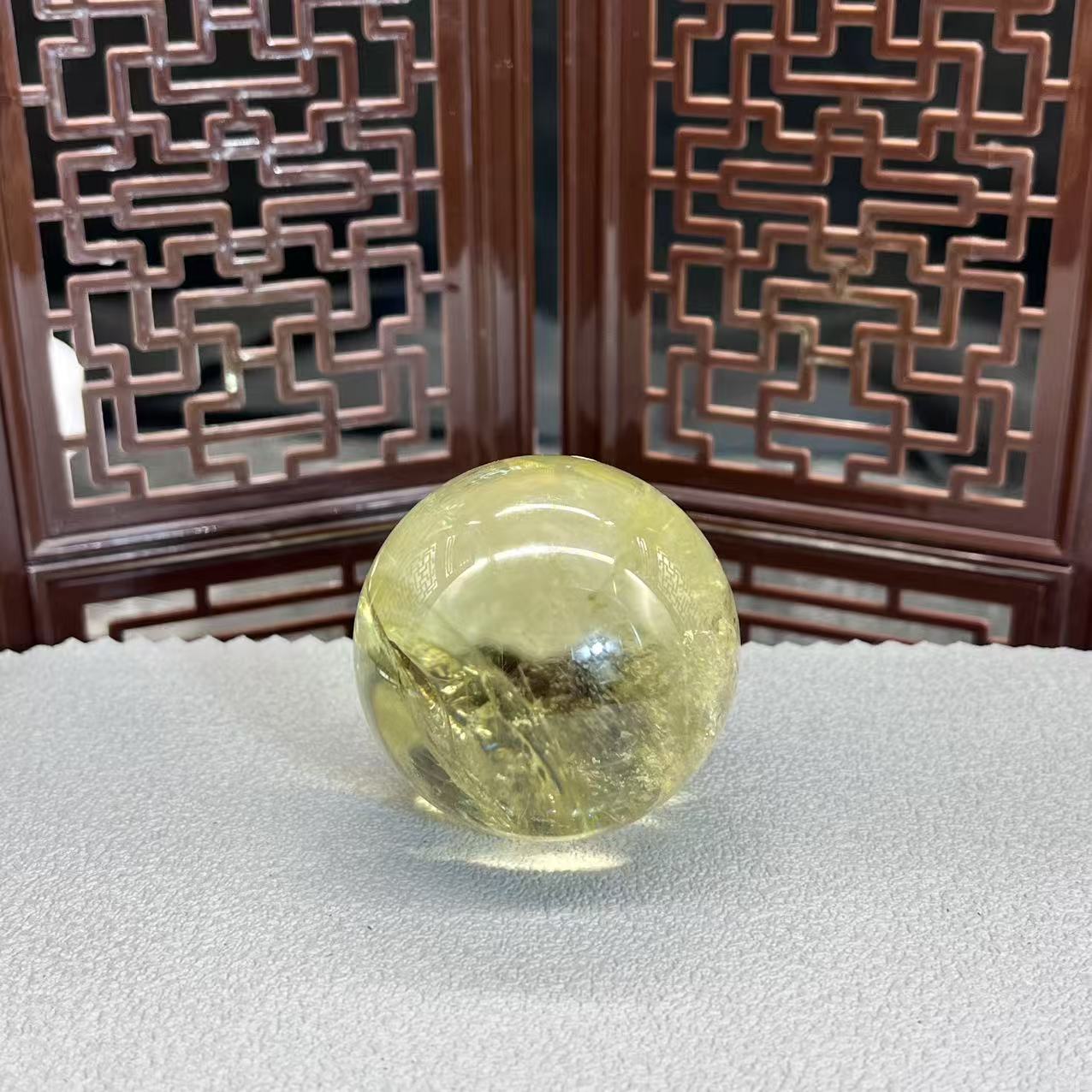 Natural citrine sphere