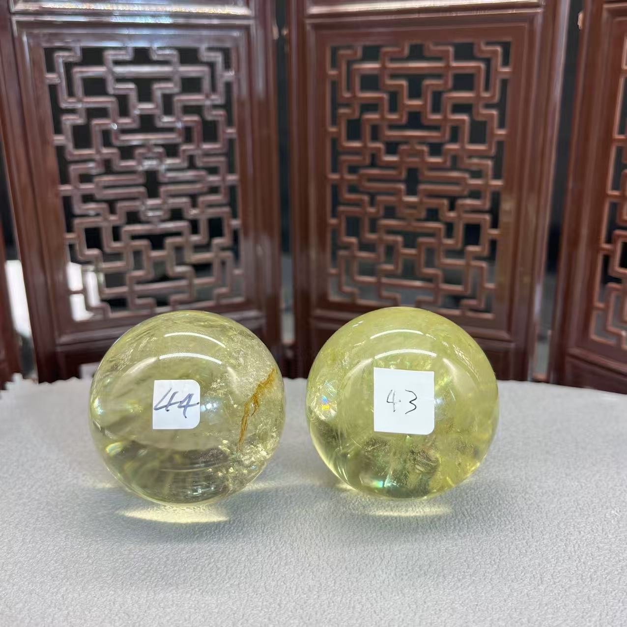 Natural citrine sphere