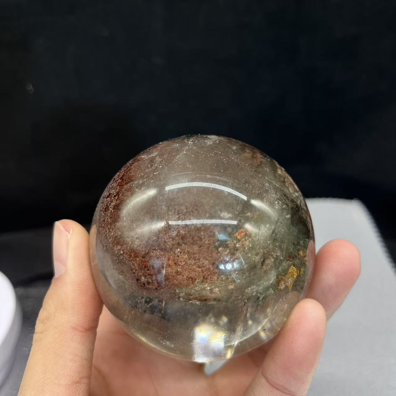 Natural garden quartz crystal sphere