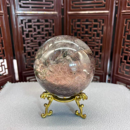 Natural garden quartz crystal sphere