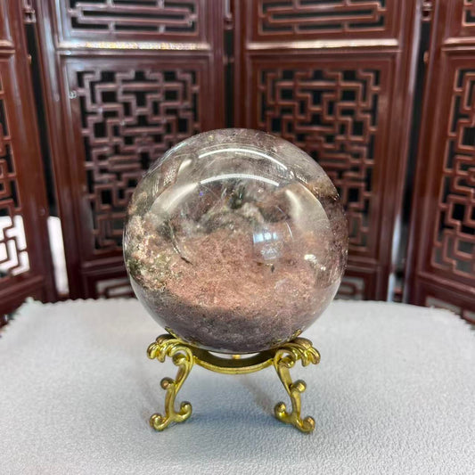 Natural garden quartz crystal sphere