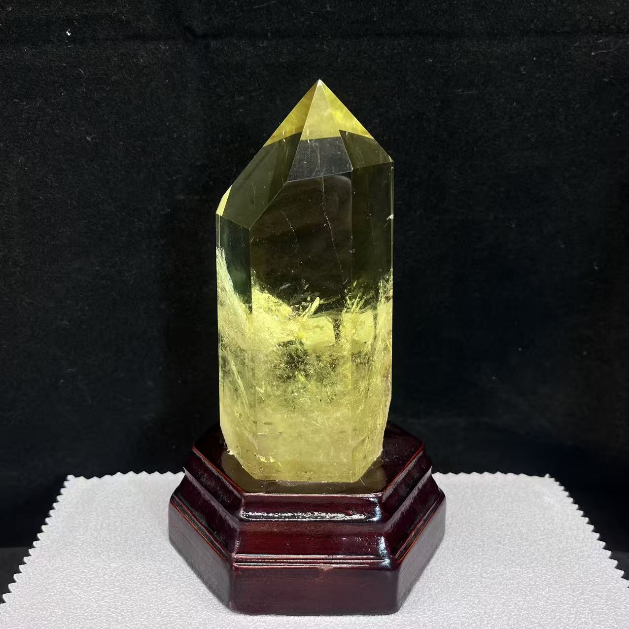 Natural citrine tower with ornaments