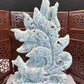Natural moss agate nine tail fox pretty carving