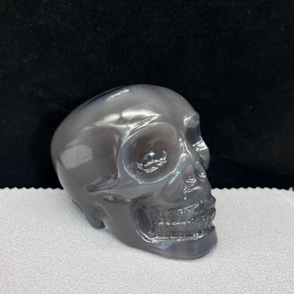 Natural volcano agate skulls