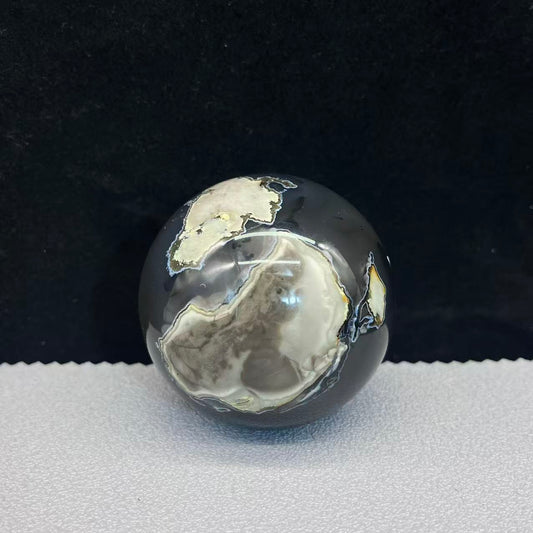 Natural volcano agate sphere